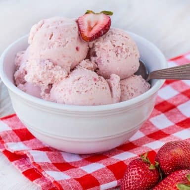 homemade vegan strawberry ice cream