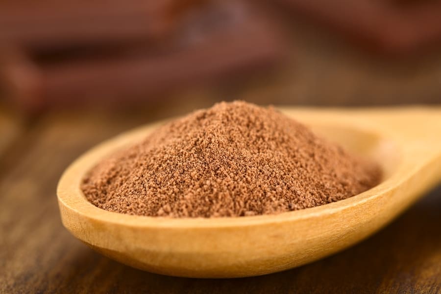 scoop of cocoa powder
