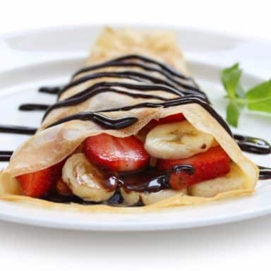 strawberry banana crepe with Nutella