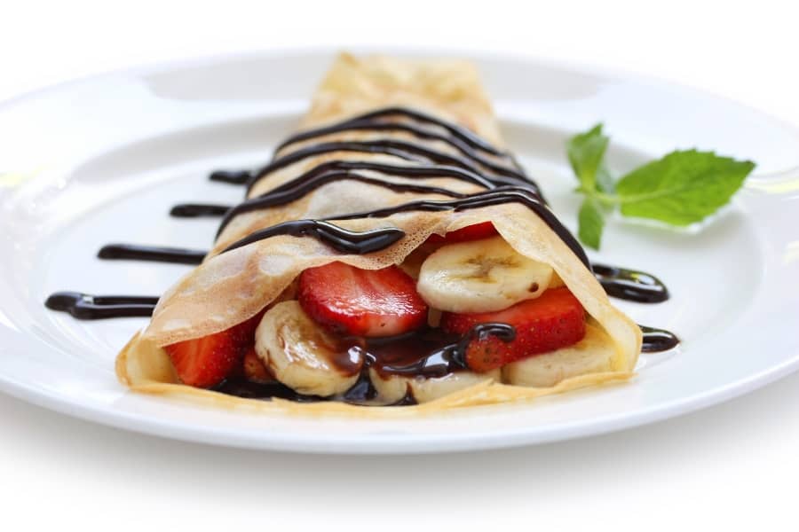 Strawberry Banana Crepes With Nutella