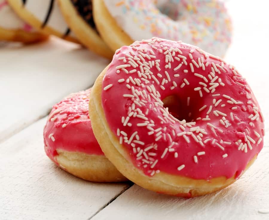 donut with pink icing