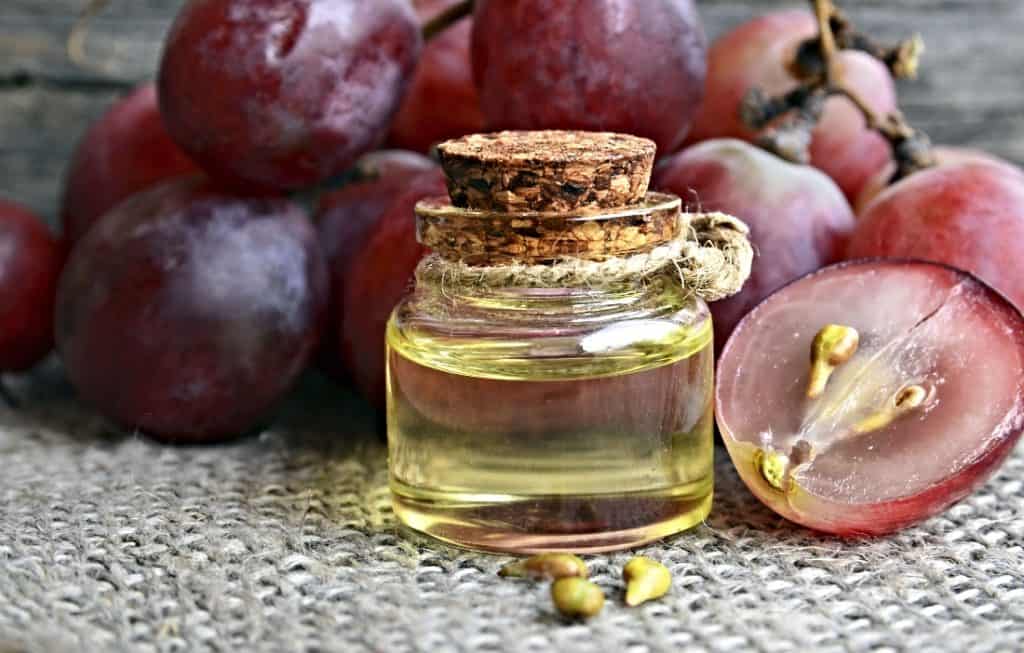 grapeseed oil and red grapes