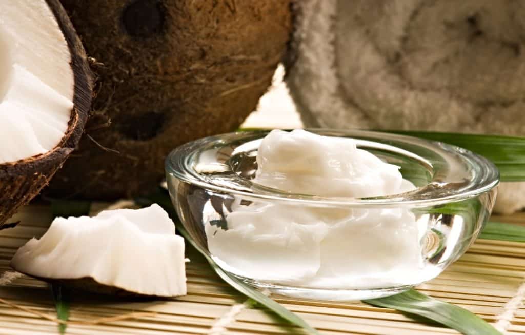 glass bowl of coconut oil