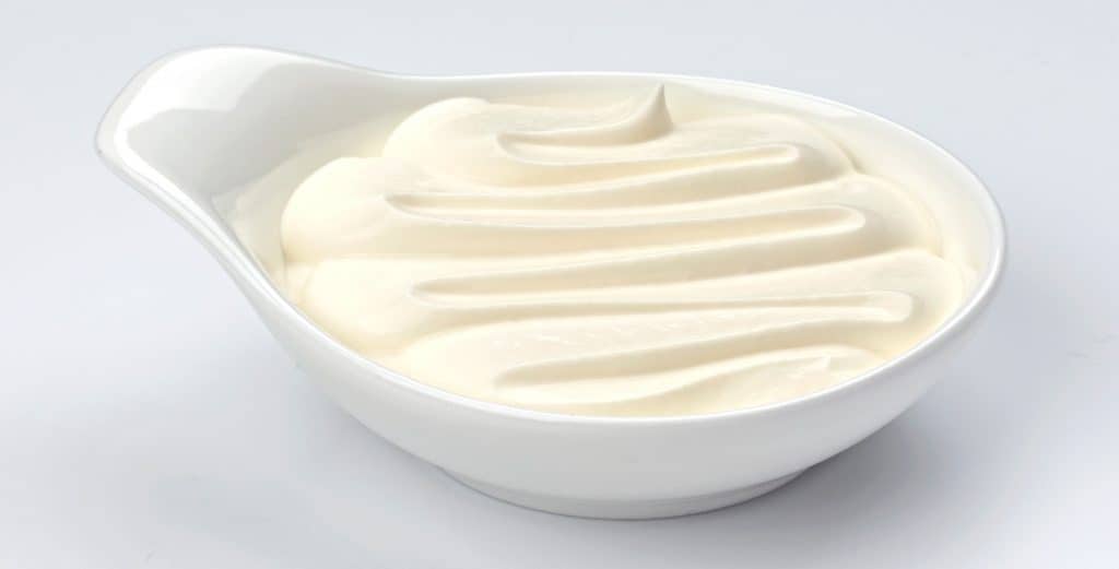 Greek yogurt in serving dish