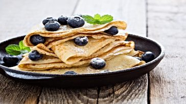 blueberry crepes on plate