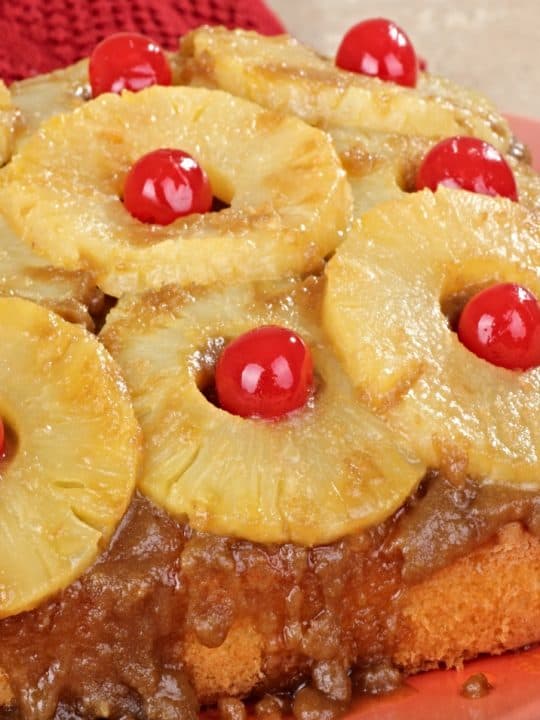 pineapple upside down cake made with yellow cake mix