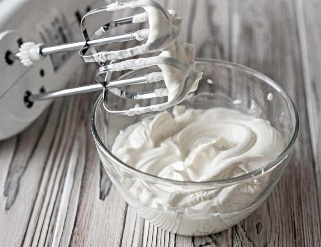 bowl of homemade whipped cream